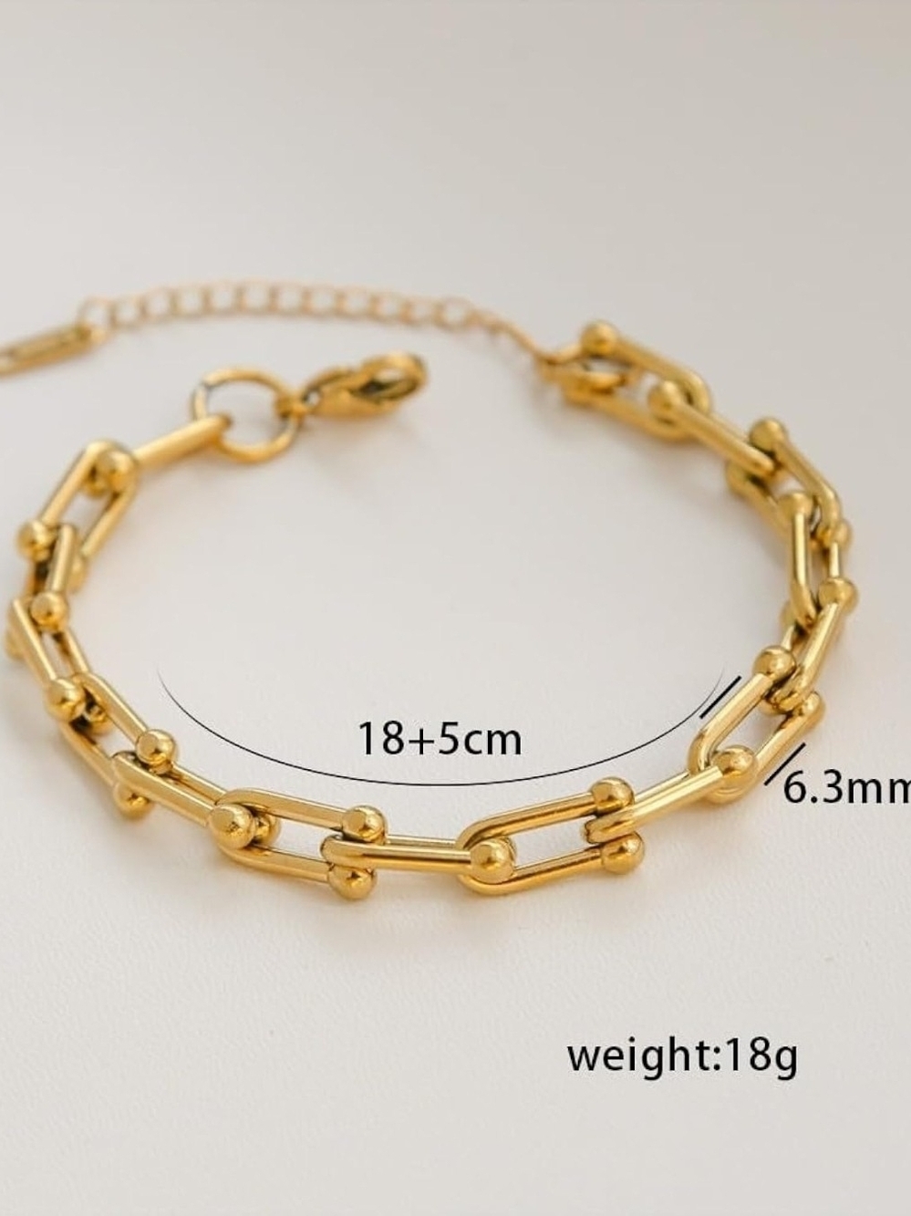 Gold Link Ball-Accent Bracelet